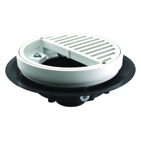 Jones Stephens 2in. Heavy Duty Traffic PVC Floor Drain with Half Plastic Grate and Ring D50186